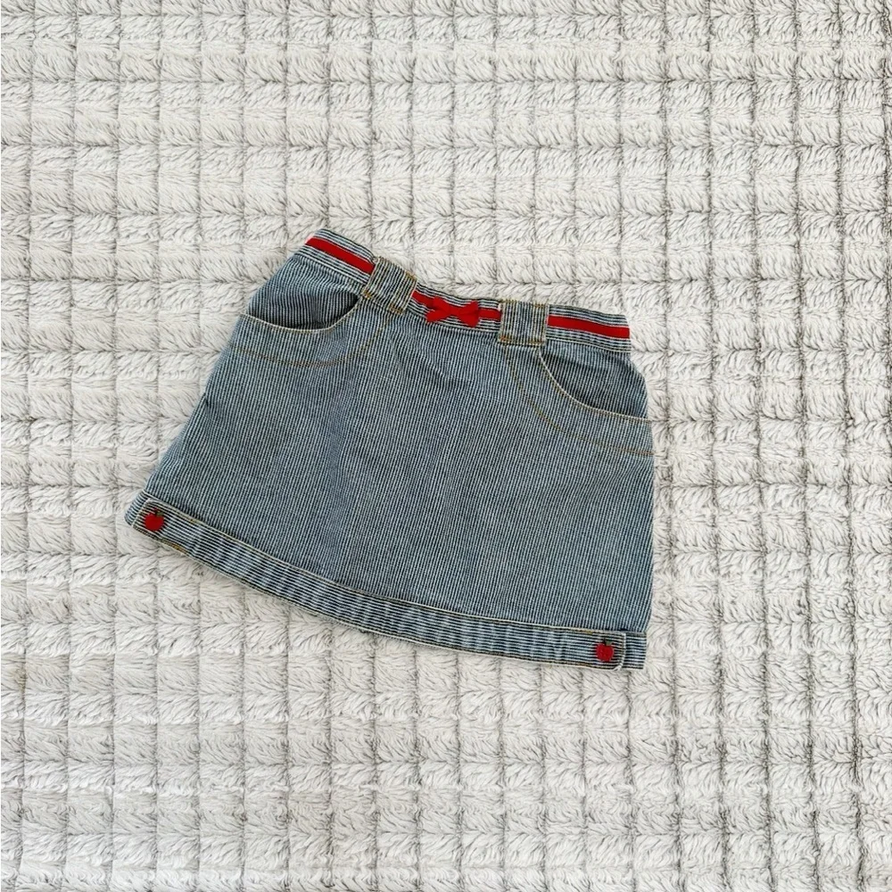 Gymboree Girls Denim Apple Prep School Skirt